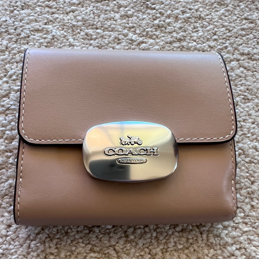 Coach Tan Wallet with Silver Accent